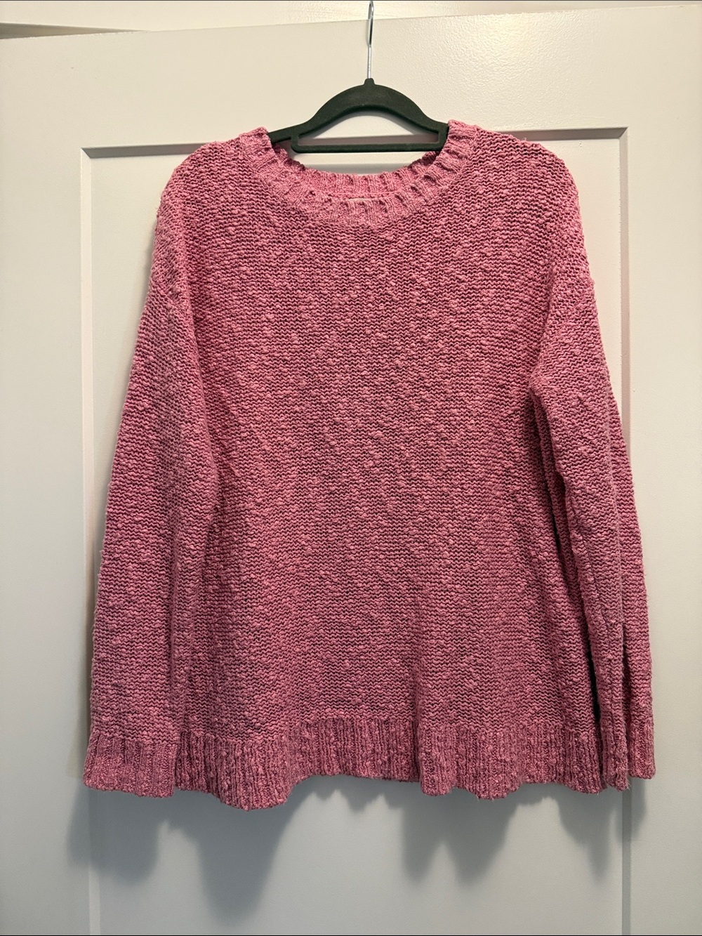 Caslon Pink Slub Knit Crewneck Sweater